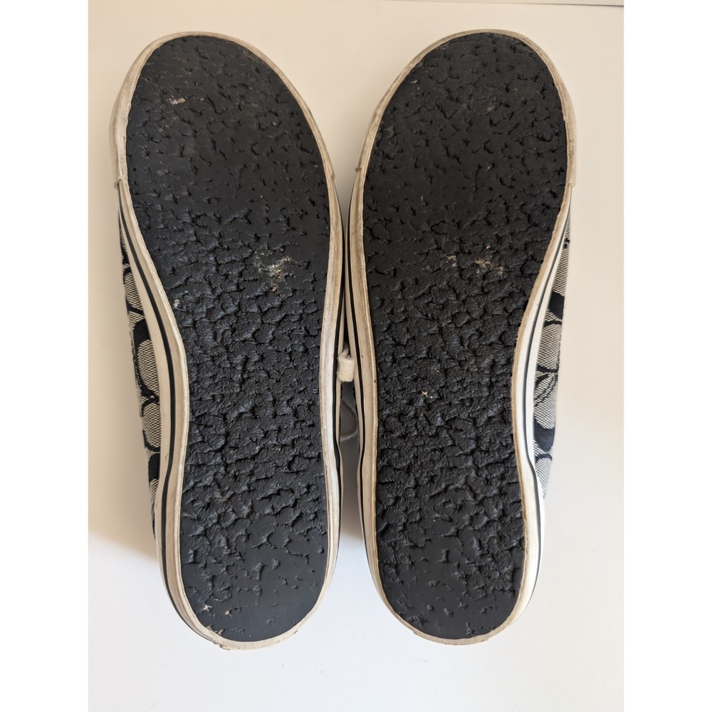 Coach Francesca Black Signature C Sneakers Women's Size 9B A5012 Canvas Leather - Picture 8 of 11